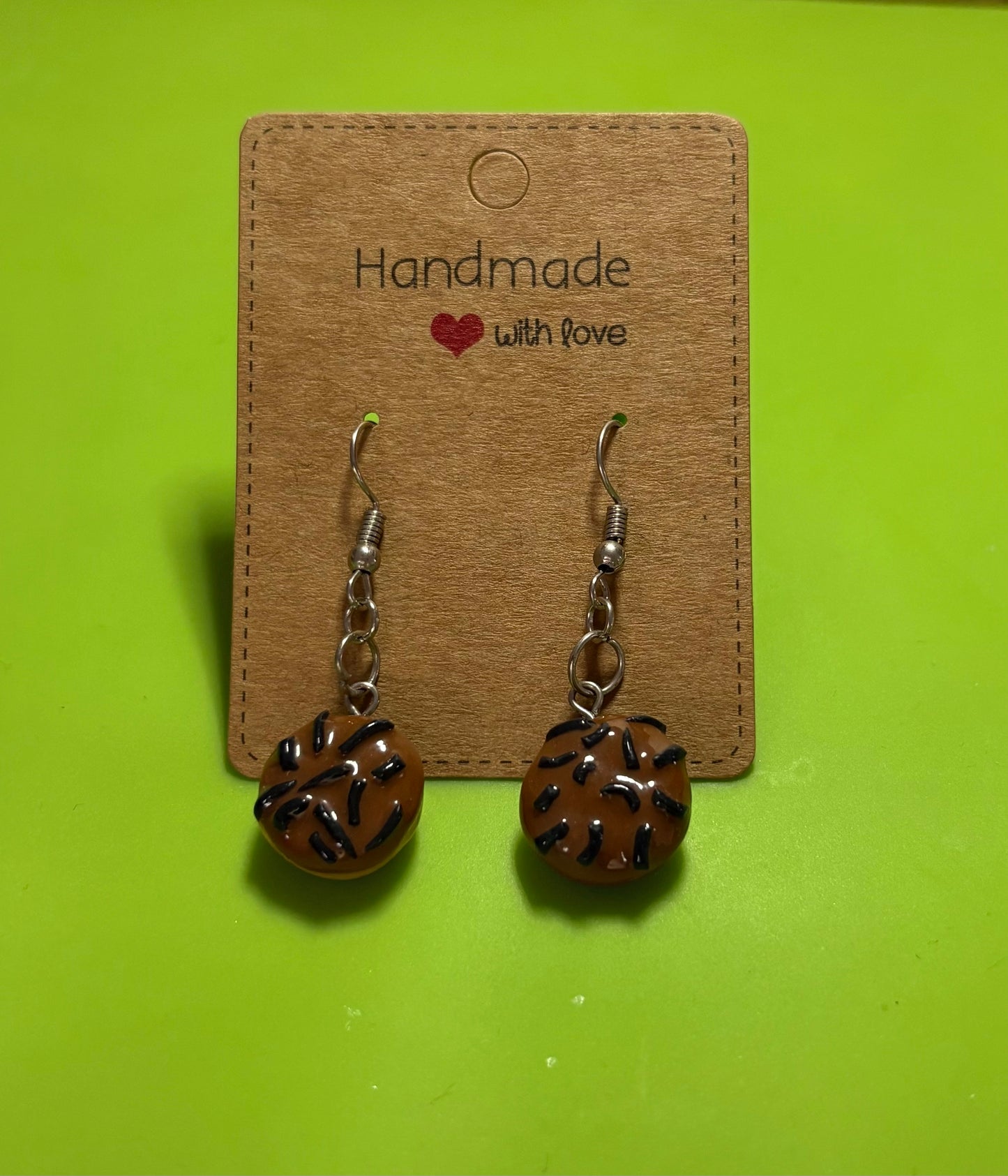 Chocolate Glazed Doughnut Earrings