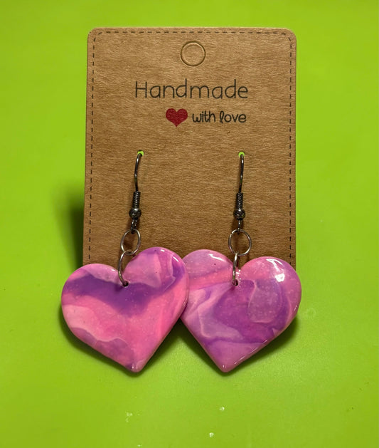 Extra Large Pink Marbled Heart