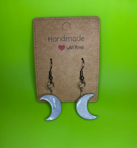 Small Moon Dangle Earrings